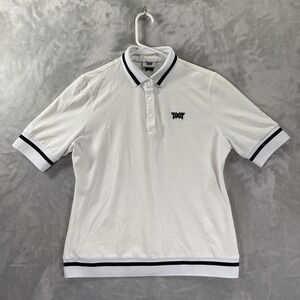 PXG Parsons Xtreme Golf Shirt womens Medium Polo Short Sleeve Snap Buttons White
